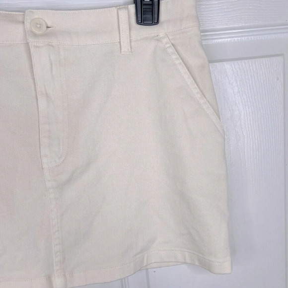 BP Women's Ivory A-Line Flat Front Mini Skirt Size 6 Carpenter Utility - Picture 5 of 8